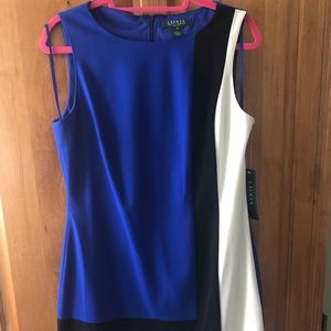 Lauren Ralph Lauren Women's Blue, Black, and White Dress